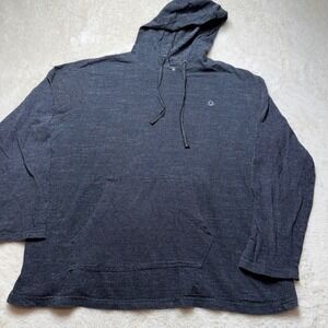 Airwalk Mens Gray Heather Stripe Long Sleeve Hooded T Shirt Size Lg